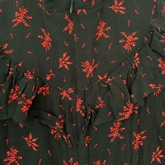 Zara Goth Cottage Core Witchy ruffle dress black red XSmall Fairy Whimsy - Picture 6 of 8